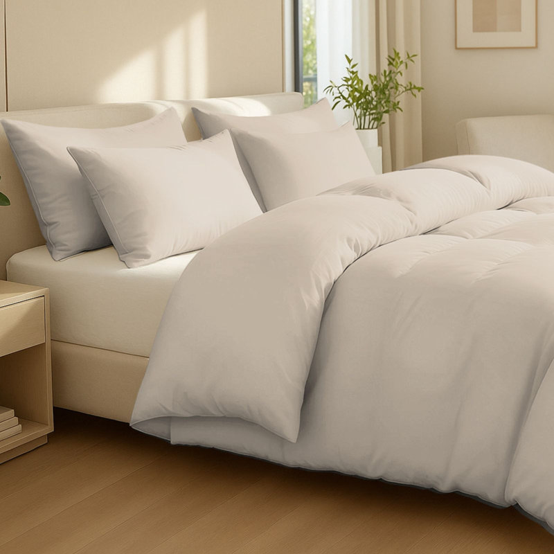 Cotton Solid Colour Duvet Cover Set with Pillow Shams, Single Duvet Cover + 1 Sham