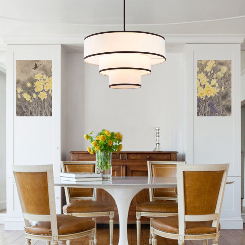 Aasim 5-Light Dimmable Tiered Drum Chandelier, Oil Rubbed Bronze
