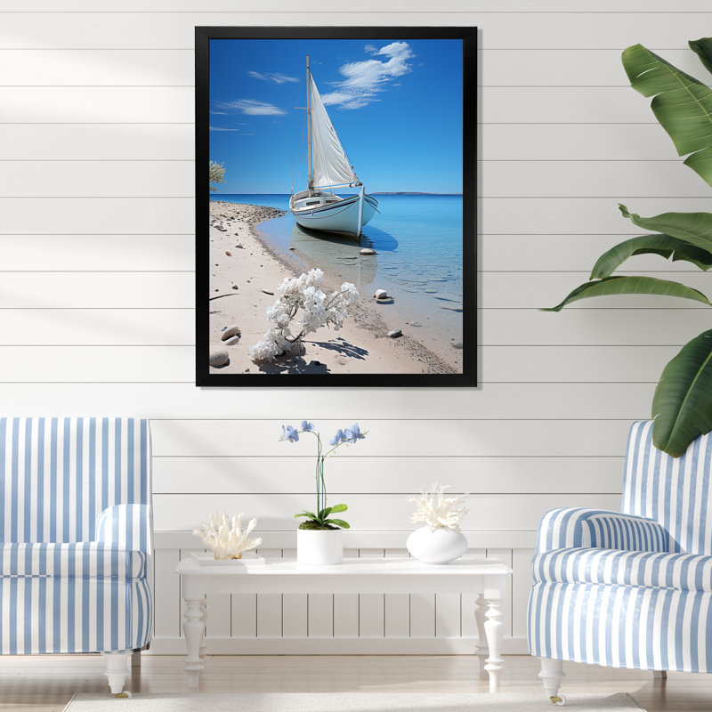 Chiodo bateau élégance minimalisme II, Cadre photo noir, H 20 po x l 12 po x P 1 po