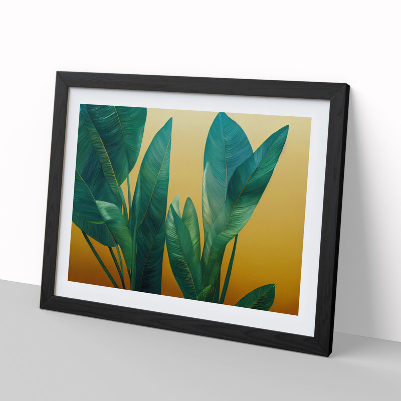 Cosmopolitan Tropical Leaves - Framed Print, Black, 46cm H x 64cm W x 2cm D