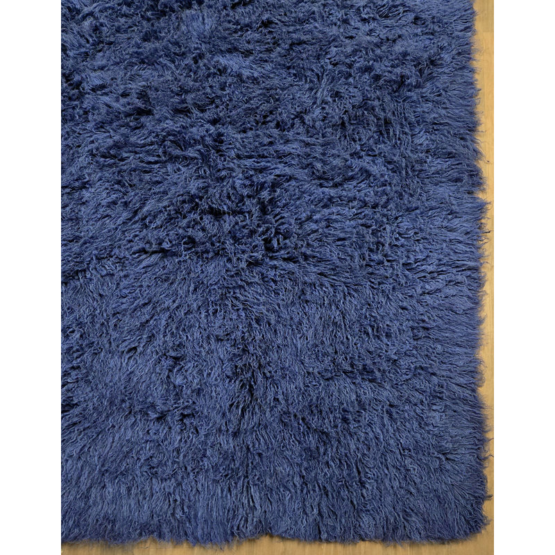 Tapis bleu en laine Bly Denim Bold