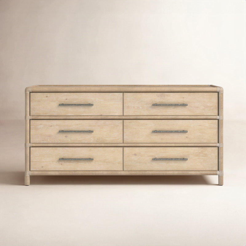 Retreat 6 - Drawer 68" W Dresser, Light Wood/Dune