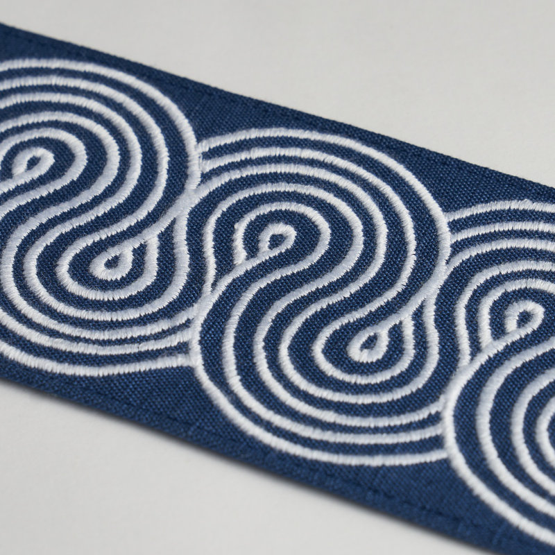 Giraldi Embroidered Trim, Black/Navy