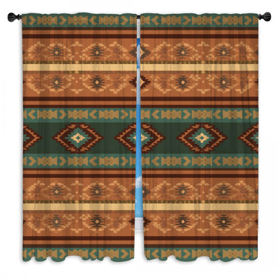 Rideaux de fenêtre à motif géométrique Southwestern