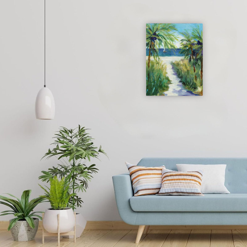 Toile abstraite verte verte océan 24 x 18 po