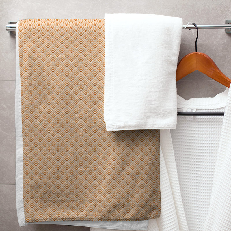 Serviette de bain géométrique katelyn elizabeth, Orange