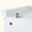 Meuble-lavabo autoportant avec portes et tiroirs à charnières amortissantes, avec un design moderne et élégant. Comprend des tablettes réglables, une tablette fixe et un rangement peu encombrant.