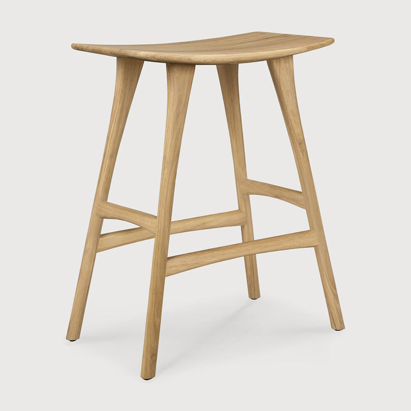 Osso Solid Wood Stool, Oak, Counter Stool (26.5" Seat Height)