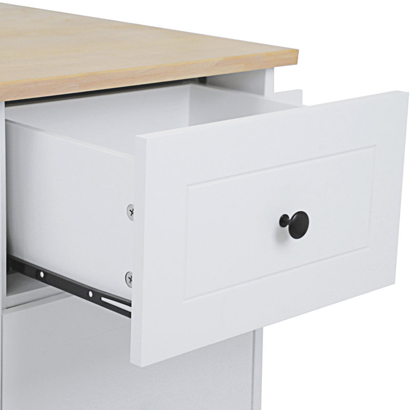 Kitchen Island With Drop Leaf(No Include Stool), White