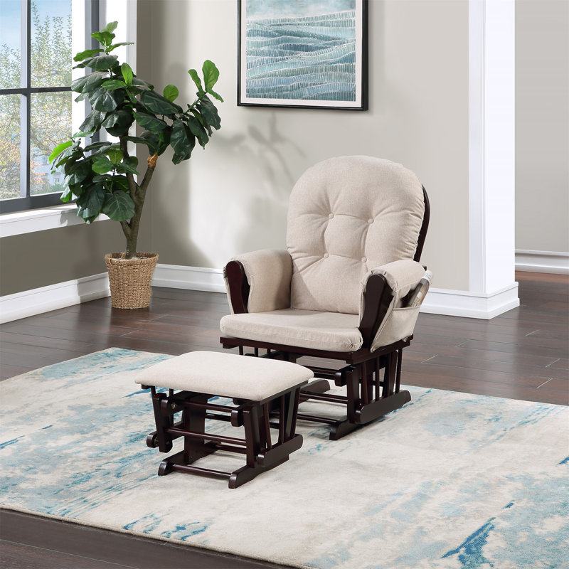 Fauteuil oscillant et bois Kaled, Beige, Noyer