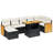 Vidaxl Garden Sofa Set Black, Cream White