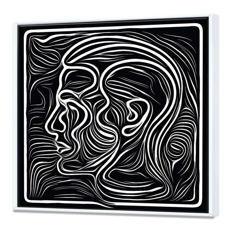 Portrait de sensibilisation noir et blanc II - reproduction sur toile, H 30 po x l 30 po x P 1 po, Toile blanche encadrée