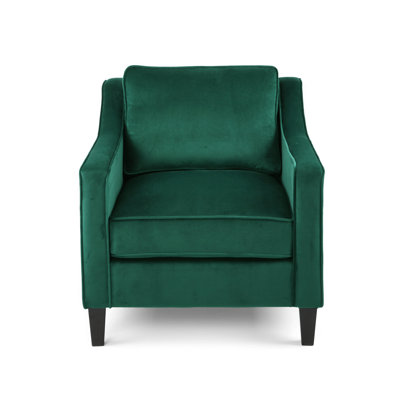 Green Velvet Upholstered Club Chair
