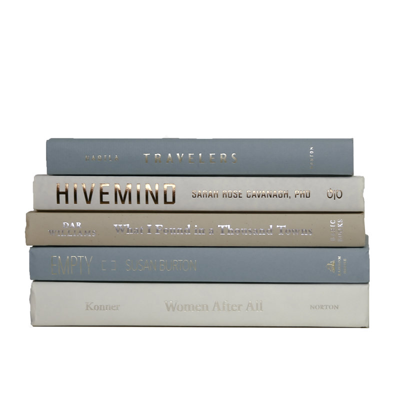 Modern Sea Glass Book Stack, S/5