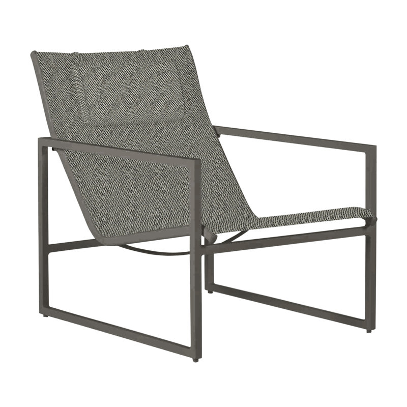 Serenata Sling Easy Lounge Chair, Gray/Gray Sling, Welt, Intermix Bark