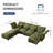U-Shaped Upholstered Modular Sectional Sofa With Storage, 7 Seat  Corduroy  Couche With Adjustable Arms Backs,Plush Supportive Cushions, Green-178055455