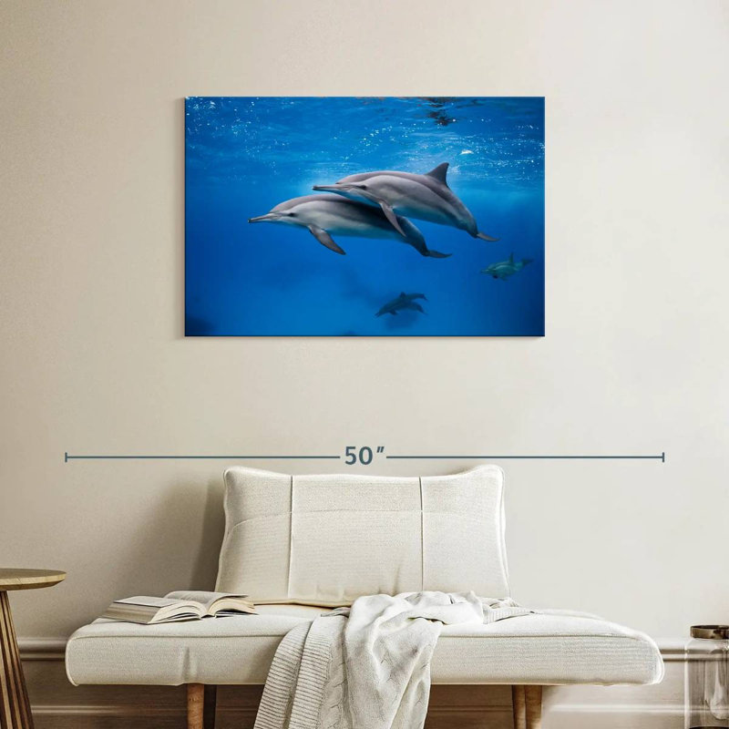 Brampt Swimming Dolphin Pair, 24" H x 36" W