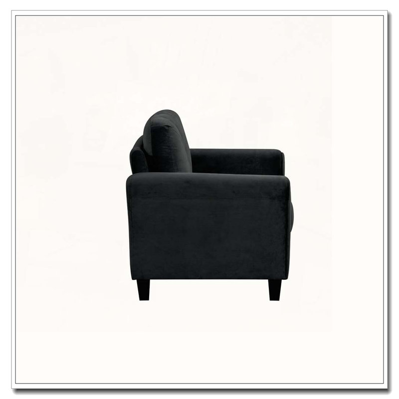 Fauteuil d'appoint en velours, Noir