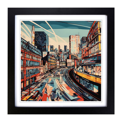 City Of Manchester Futurism - Framed Print