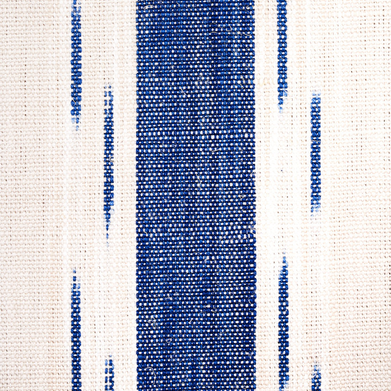 Mirza Ikat Stripe Fabric, Blue/Natural