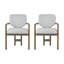 Set of 2 Upholstered Arm Dining Chairs with Rubber Wood Frame and Beige Fabric Upholstery-1786081097-1786081096