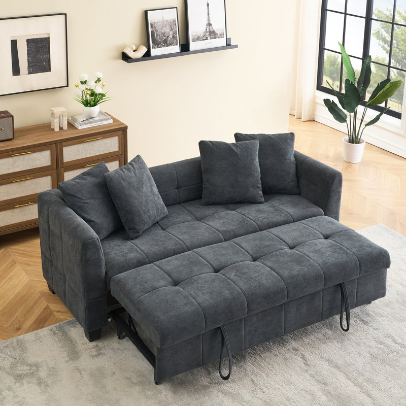 Lit de jour pliant rembourré 78 ", gris
