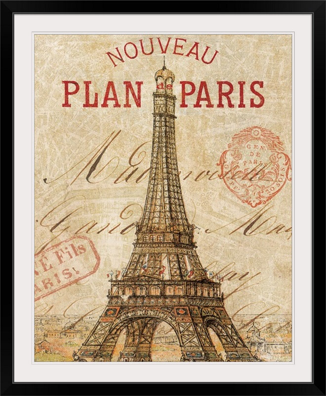 « letter from paris », impression, H 48 po x l 38 po x P 1,5 po, Toile