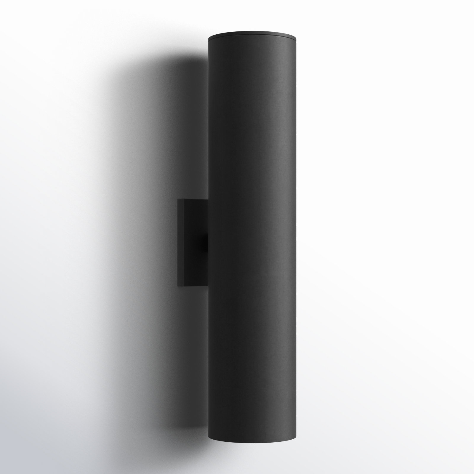 Covey Cylinder Outdoor LED Wall Light, Black, 22" H x 5" W x 6.25" D