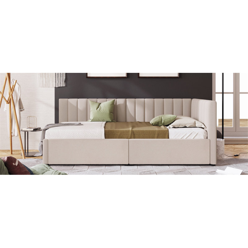 Upholstered Daybed, Beige