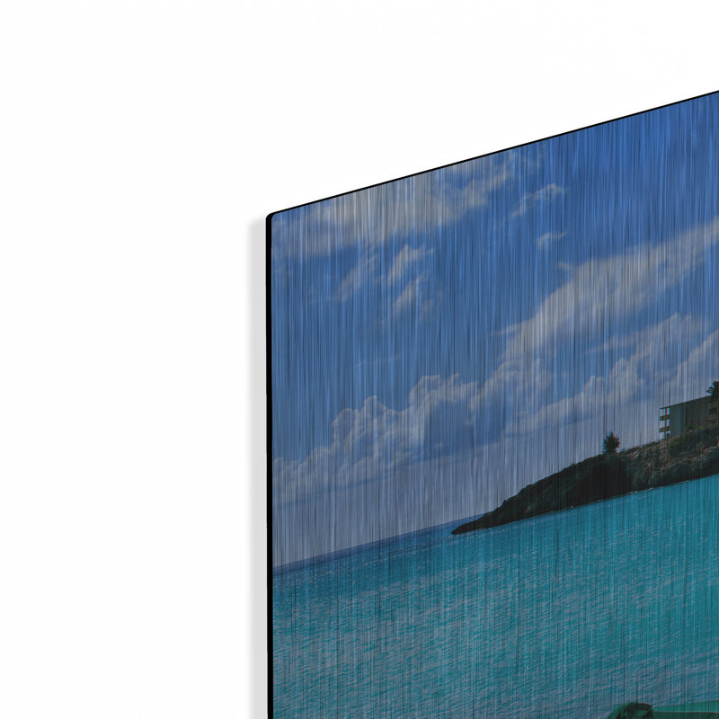 «Happy Landings On St Martin» par Steve Vaughn, H 12 po x l 36 po