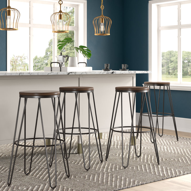 Tabouret de bar et de comptoir LaGuardia, Gris, Brun, Tabouret de comptoir (assise de 24 po de hauteur)