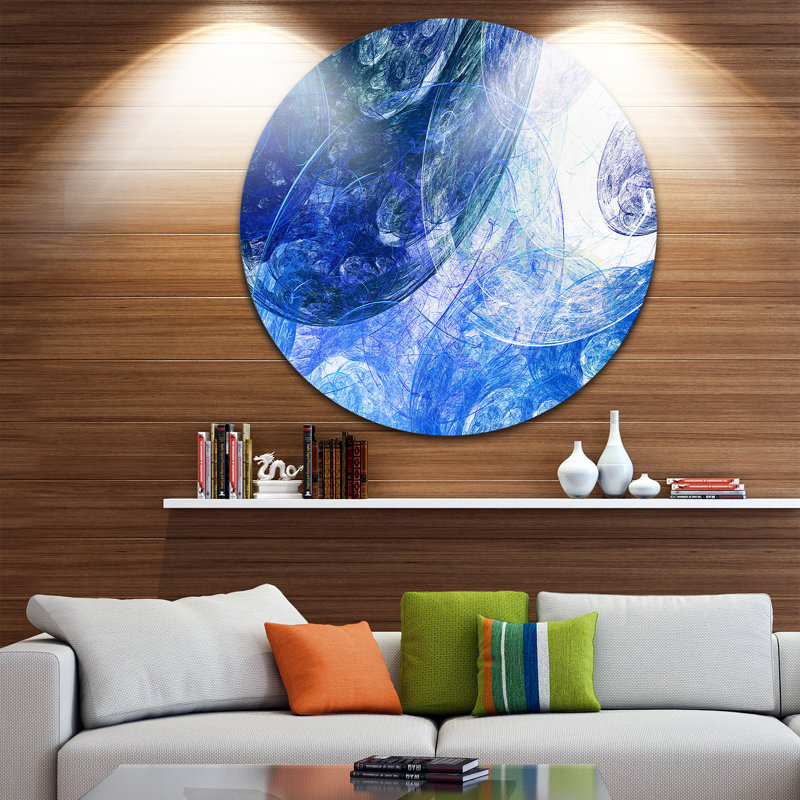« light blue tourbilloning clouds », impression sur métal, H 23 po x l 23 po x P 1 po