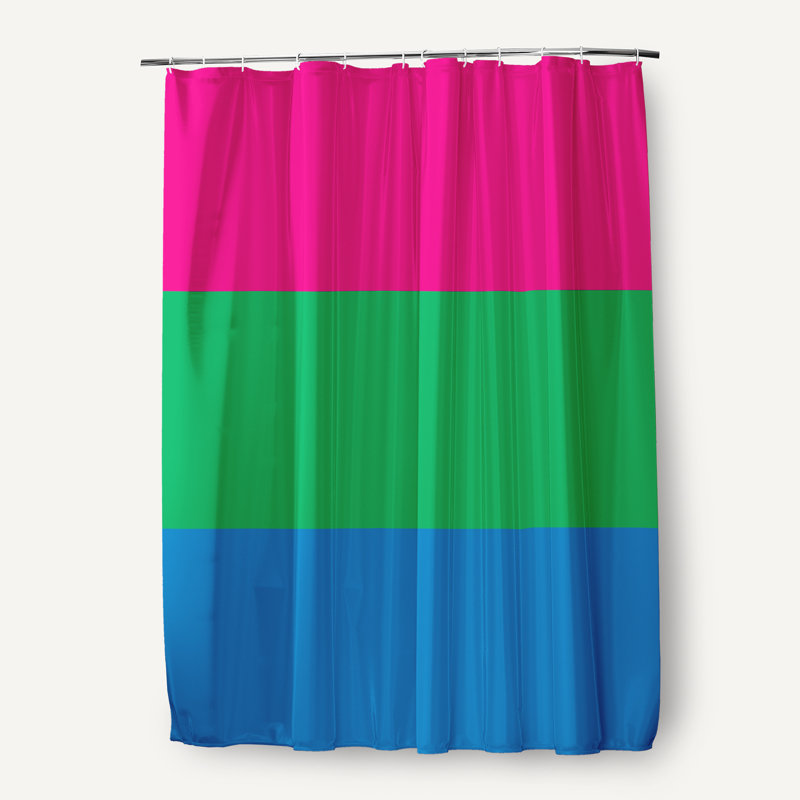 Pansexual Flag Durable Poly Shower Curtain, Pink/Green/Blue
