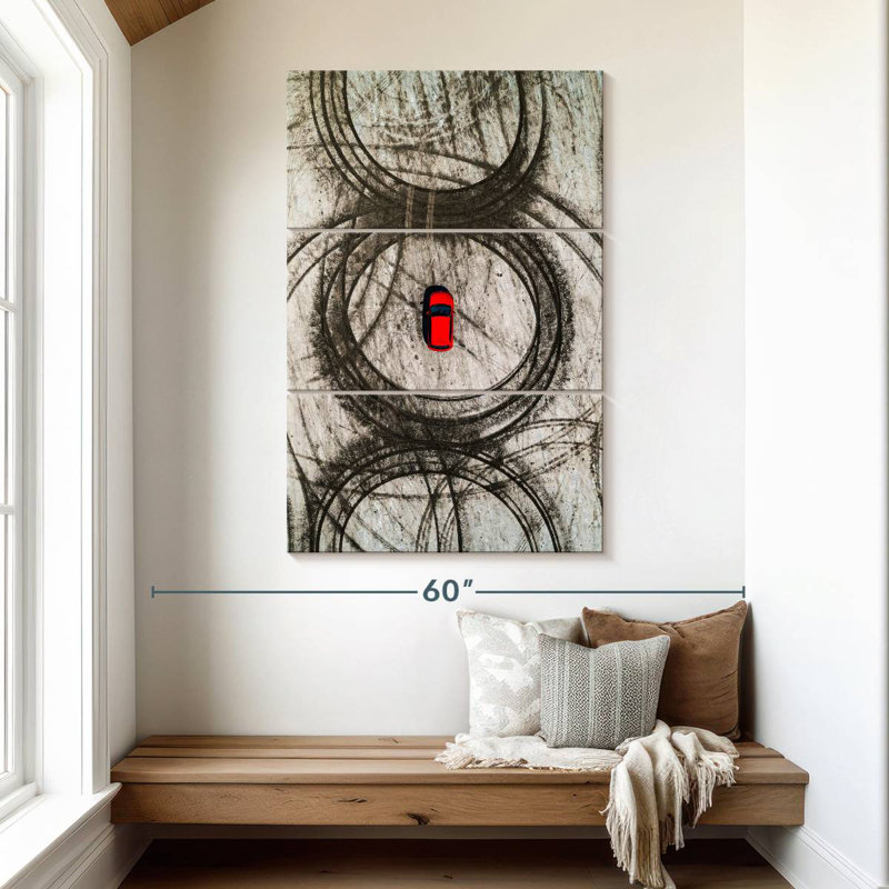 Mehar Car Tire Tracks, 50" H x 32" W