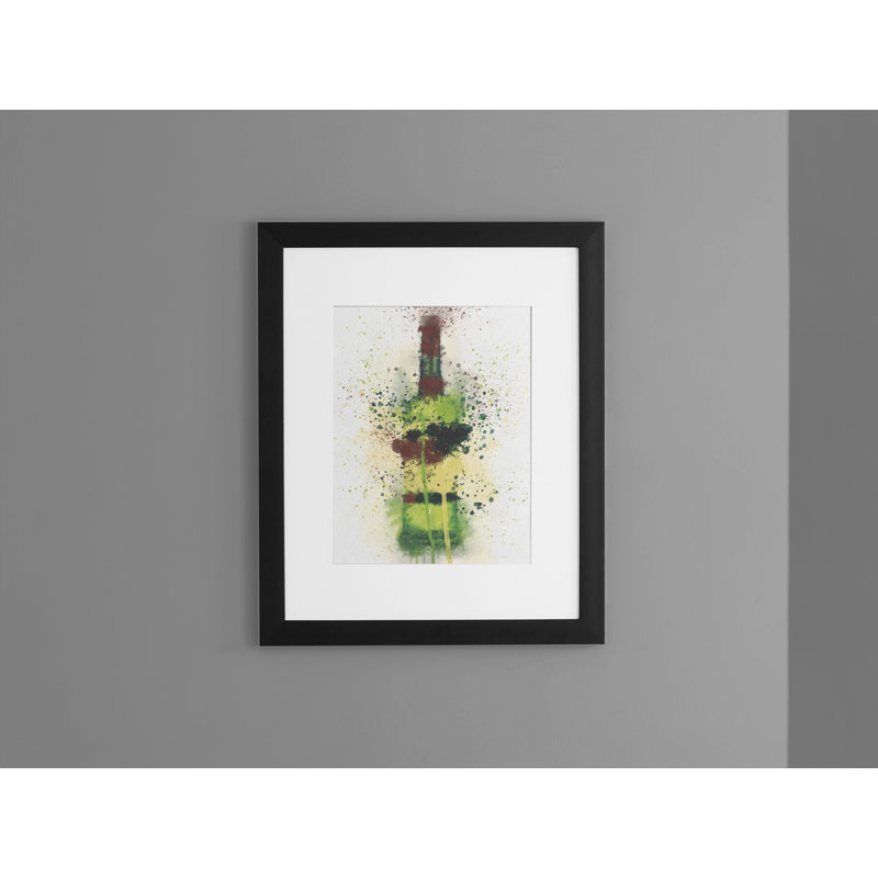 Irish Whiskey Bottle - Single Picture Frame Print on Wood