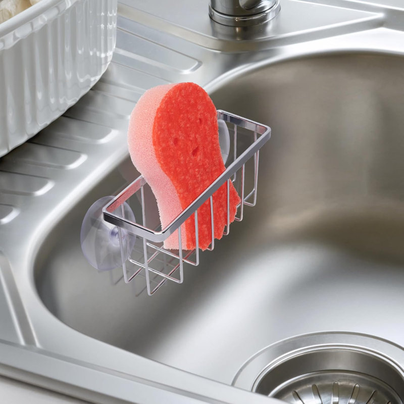 Sturdy Suction Cup Sponge Holder For Kitchen Sink, Multi-Purpose Sink Organizer With Easy Installation And Space-Saving Design