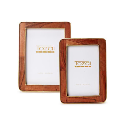 Ensemble de 2 cadres photo en bois Nelson, 5 po x 7 po