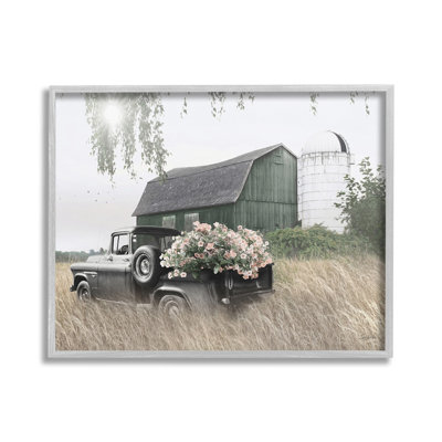 Bc-625_FG " Barn And Truck With Florals " by Lori Deiter