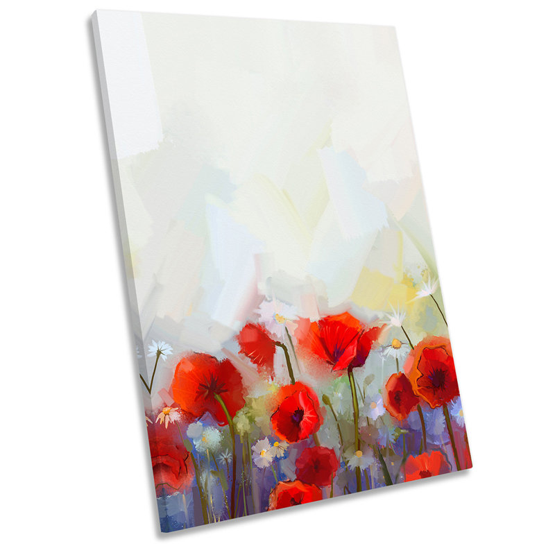 X7792 Poppy Flowers Floral Red - Wrapped Canvas Painting, 45.7cm H x 30.5cm W x 2cm D