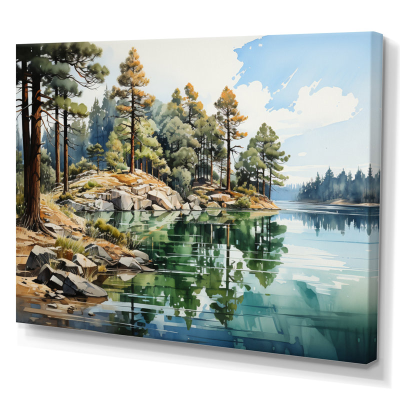 «Pine Tree Reflections I», reproduction sur toile, H 34 po x l 44 po, Toile tendue