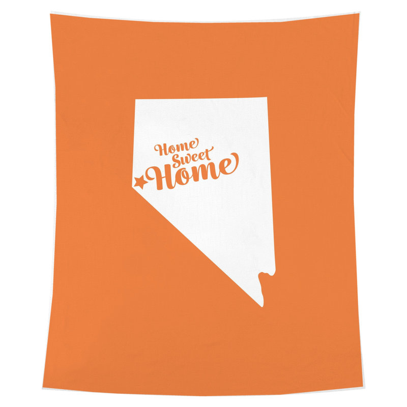 Home Sweet Reno — Silhouette de l'État du Nevada — Tapisserie murale intérieure (portrait), H 60 po x l 51 po