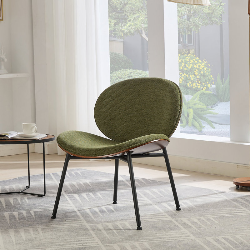 Chaise coquille polyvalente de style Mid-Century moderne avec dossier confortable, Vert