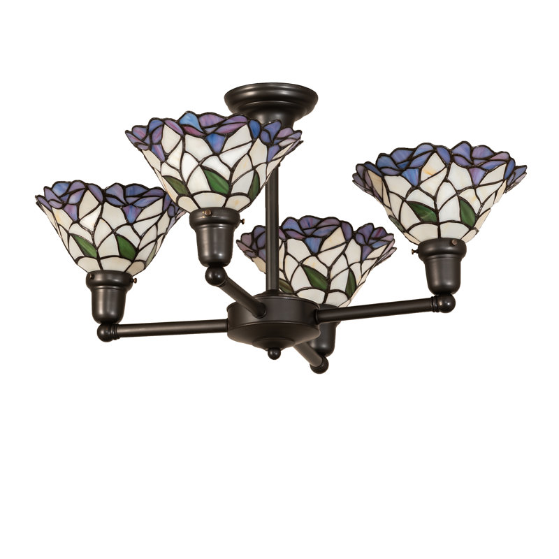 Lustre 4 lumières 28 "de large Bell Revival