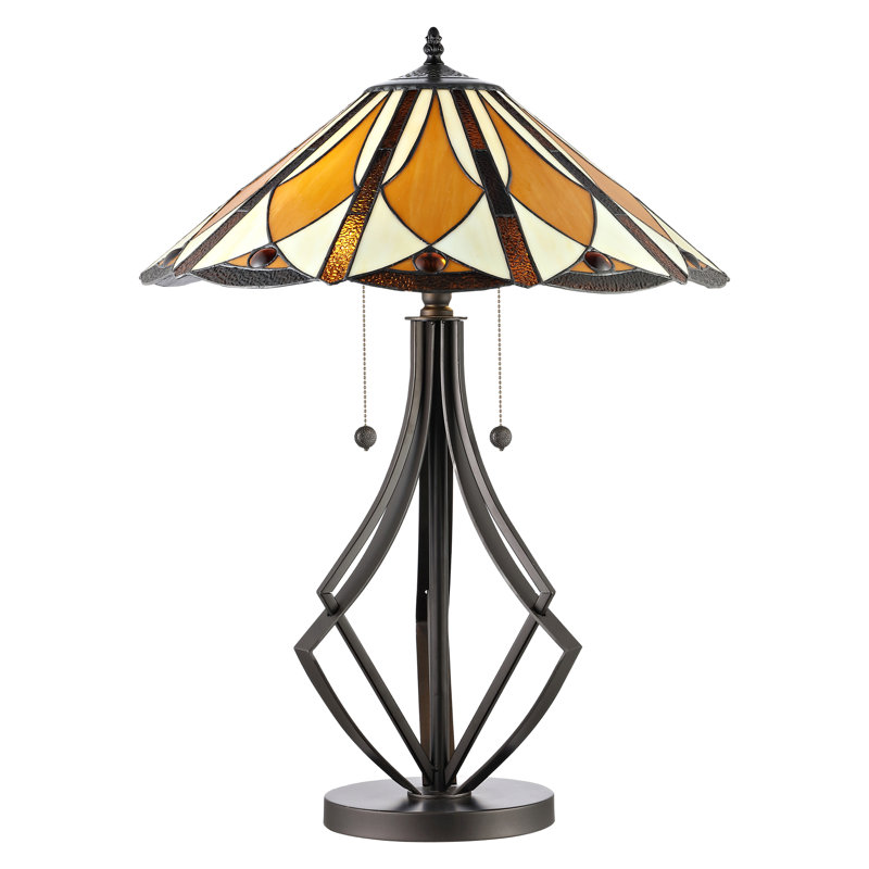 Lampe de table brun antique 28 po