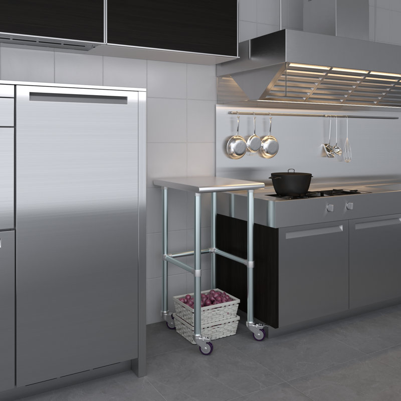 Table de travail en acier inoxydable, H 38 po x L 18 po x l 24 po