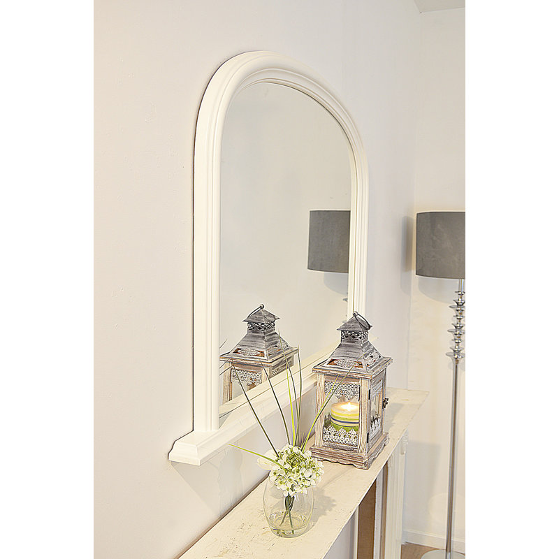 Otto Wood Flat Wall Mirror, White