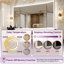 Miroir mural de salle de bain 66 po x 36 po à 3 lumières rétro-éclairées et éclairées à l'avant, 3 lumières à intensité variable