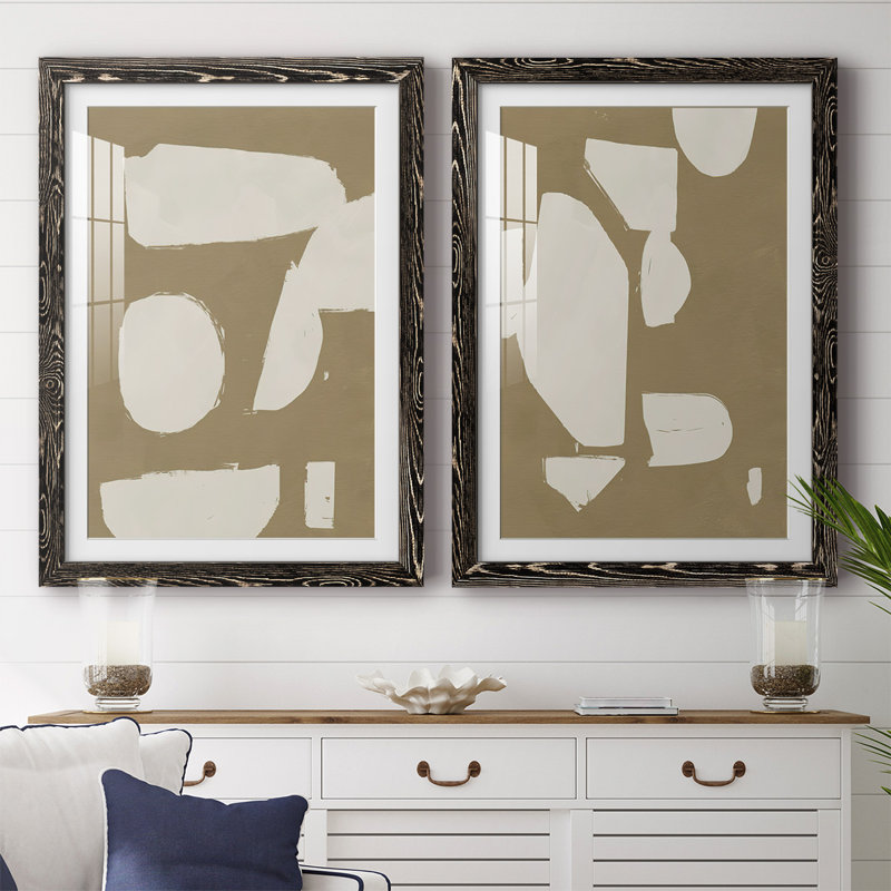Chunky Abstract I-Premium, reproduction encadrée - prête à être accrochée, H 27,5 po x l 75 po x P 1,5 po, Noir