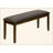 Bench, 44" Rectangular, Upholstered, Wood, Dining Room, Kitchen, Entryway, Brown Solid Wood, Brown Fabric, Transitional-107320963