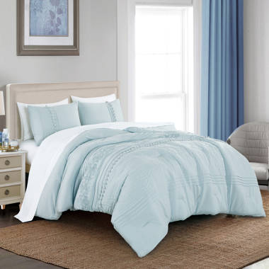 Sweet Home Collection Chambray Weave Plaid Bed in a Bag Comforter & Sheet  Set